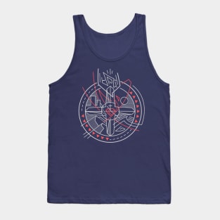 Cross and Christian symbols badge Tank Top